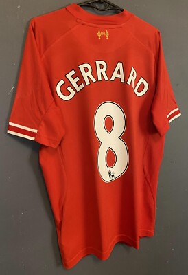 MEN FC LIVERPOOL 2013/2014 STEVEN GERRARD #8 SOCCER FOOTBALL SHIRT