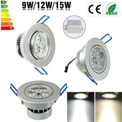 9 12 15w Dimmable Led Recessed Ceiling Down Light Fixture Spot Lamp Bulb Driver 9 12 15w Dimmable Led Recessed Ceiling, Bulbs For Recessed Lighting Fixtures