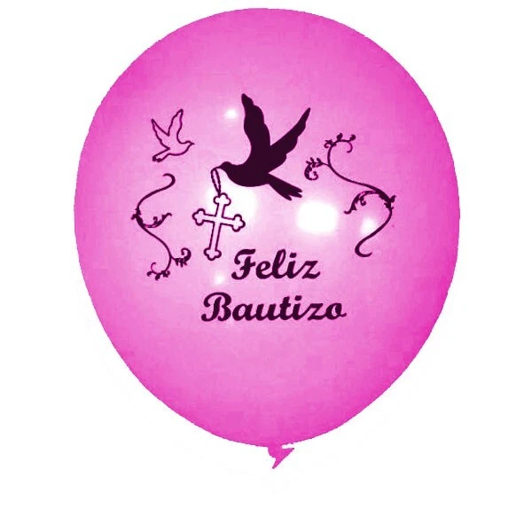 40 Feliz Bautizo Globos Blue White or Pink Balloons Baptism (12") - Image 2 of 4