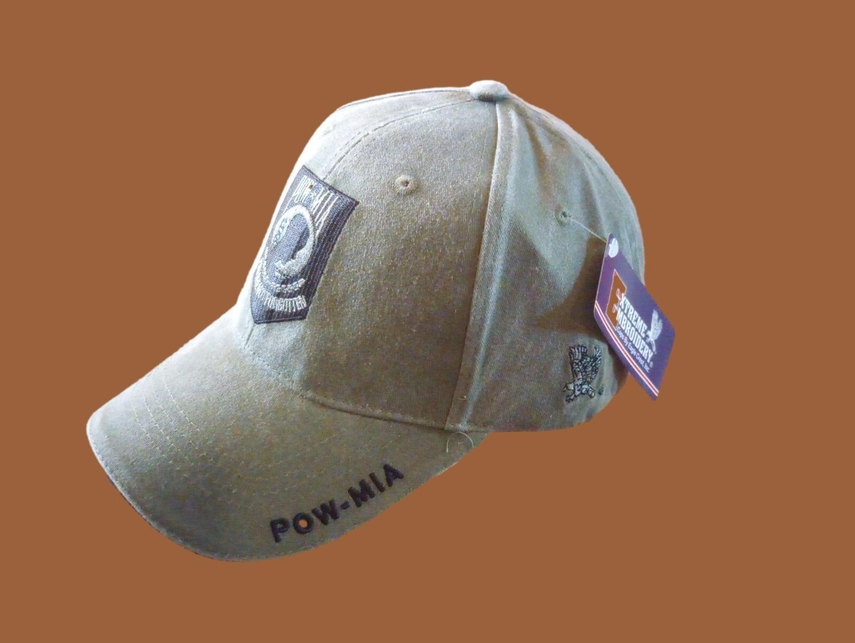 POW/MIA PRISONER OF WAR HAT EMBROIDERED U.S MILITARY BALL CAP OD