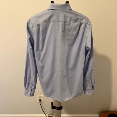 Tommy Hilfiger Mens Dress Shirt Slim Fit Non Iron 16 34/35 Solid Blue Color  | eBay