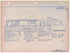 Vint. 1960s Milwaukee Road Railroad Blue Print Page 70 Ton Hy-Cube Box Car 4999