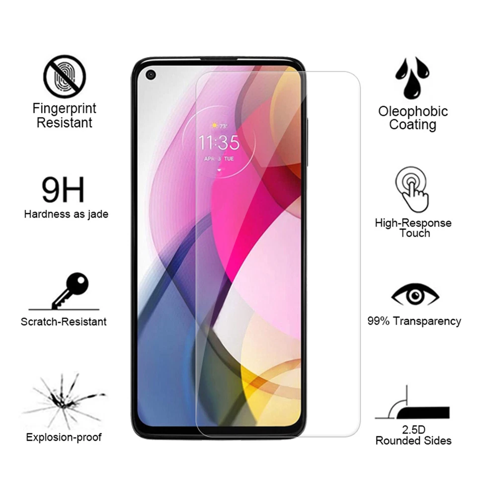 2 Pack Tempered Glass Compatible for Moto G Stylus 2021/Moto G9 Plus Bubble Free - Image 3 of 4