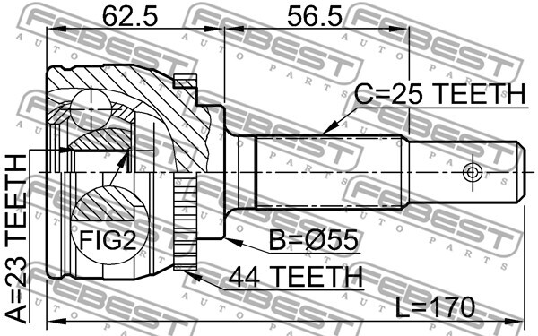 0210-QG18DEA44 FEBEST Joint Kit, drive shaft for NISSAN