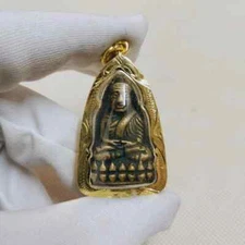 Phra LP Tuad Pim Taoreed Gold Micron Pendant Wat Changhai Thai Buddha Amulet