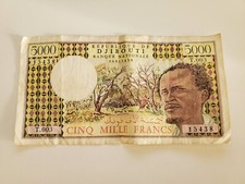 2 Djibouti 5000 Francs 1979 RARE Circulated Bills Currency Banknotes