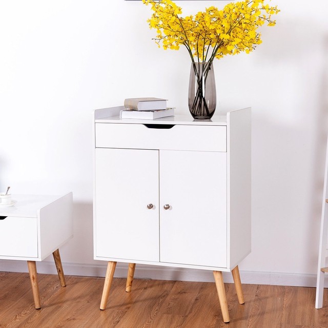 White Mid Century Modern Freestanding Storage Cabinet Cupboard Chest Console For Sale Online