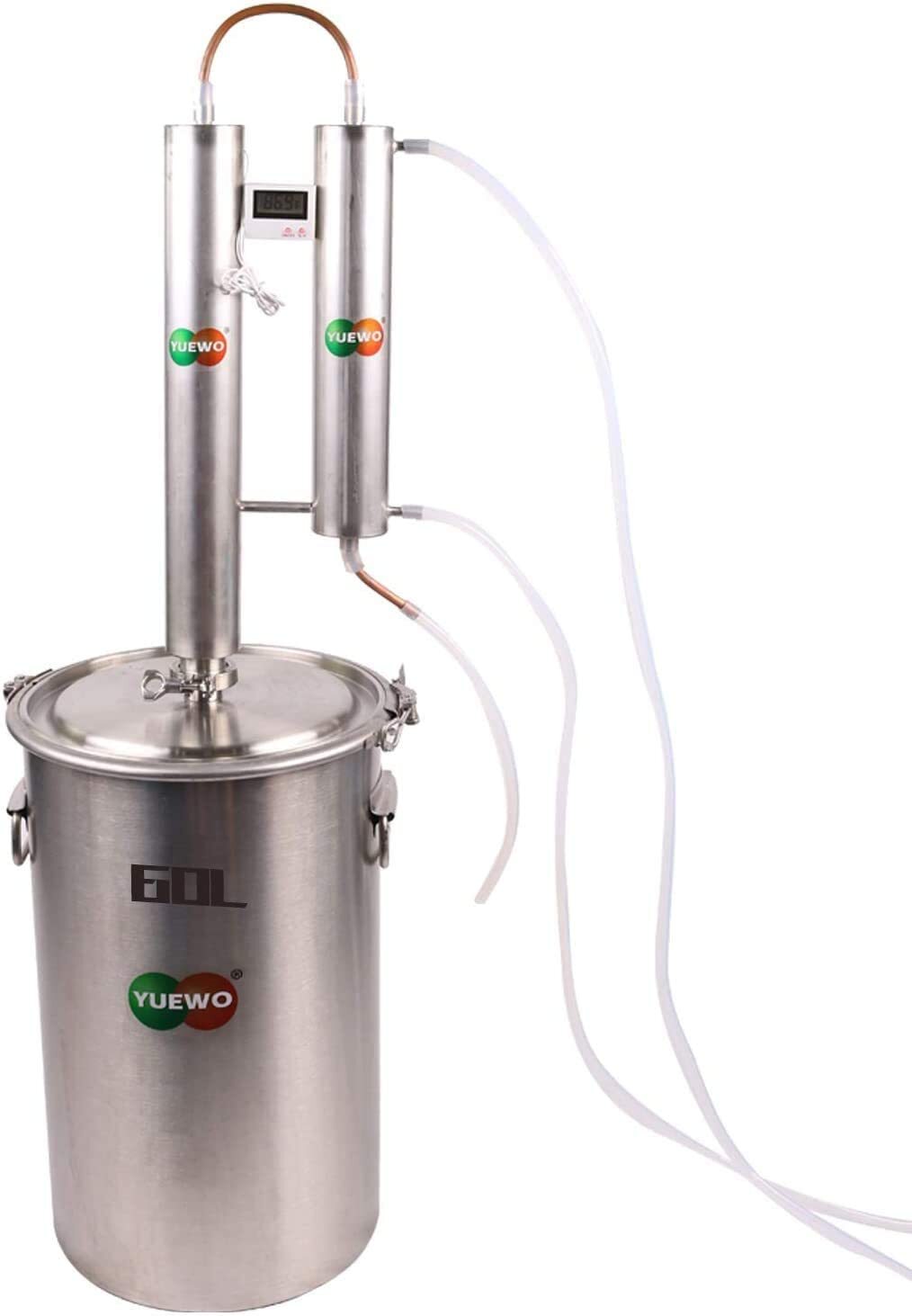 Alcohol Distiller Copper Moonshine Still Spirits Alcohol Wine Brewing Kit 2~8Gal