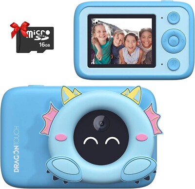 Dragon Touch Kinderkamera, AI Digitalkamera 2,4 Zoll IPS Bildschirm 1080P 32MP mit