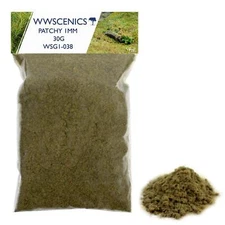 WWS | 1mm Patchy Static Grass | CHOOSE SIZE |  Model Scenery Material