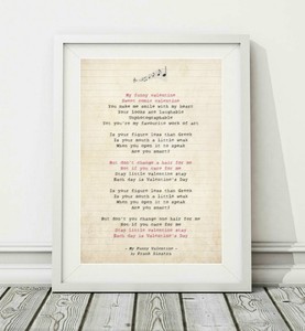 143 Frank Sinatra - My Funny Valentine - Song Lyric Poster ...