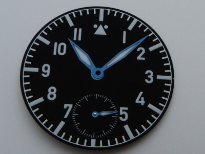 Zifferblatt Aiguilles FLIEGER Pilot Type A 6498 ETA Unitas watch dial 36,4mm