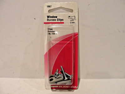 Window Clips Slide Slide-Co Window Screen Clips with Screws, 1/16-Inch, Gray Plastic ...