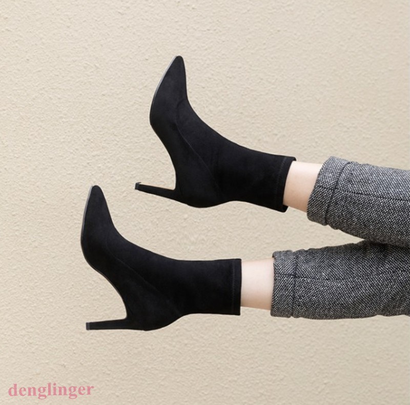 Para mujer Stilettos Tacón Alto Puntera Puntiaguda botas de gamuza tobillo alto zapatos ol cremallera en la espalda Para mujer Stilettos Tacón Alto Alto Alto Puntera Puntiaguda botas de gamuza tobillo alto zapatos ol cremallera en la espalda