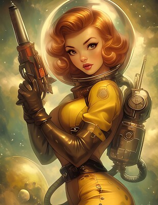 ''Sci-Fi Girl 10'' 8.5x11 Fine Art Print Limited to Only 20 Hand-Numbered Copies