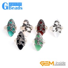 Women's Marquise Ring 14x29mm Tibetan Silver With Marcasite Stones Gift