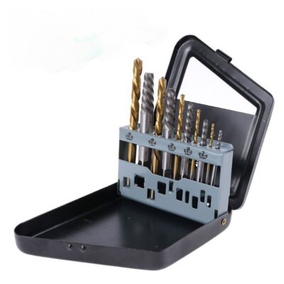 10pc Screw Extractor | Left Hand Cobalt Drill Bit Set Easy Out Broken Bolt
