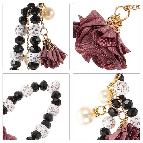 Crystal Flower Pendant Miss Lanyard for Cell Phone Beaded Wrist Strap - 第 6/12 張圖片