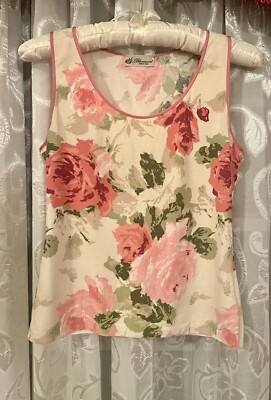 Blumarine Floral Stretch Sexy Tank Top Roses IT42