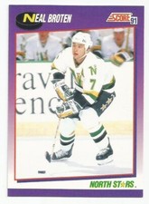 NEAL BROTEN 1991-92 SCORE CARD NEAR MINT CONDITION