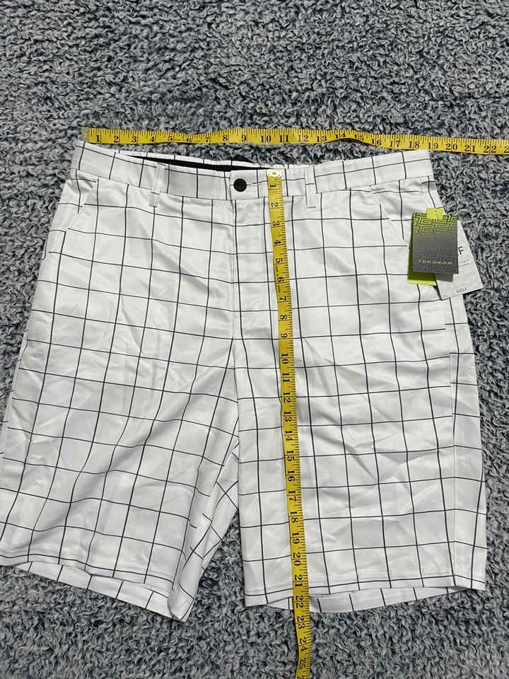 Шорты для гольфа мужские Tek Gear тканые клетчатые размер 38 плоские передние впитывающие влагу - Изображение 3 из 4