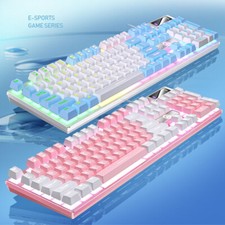 RGB Gaming Keyboard LED Back-lit Wired USB For Xbox PS4 PC Laptop Gaming