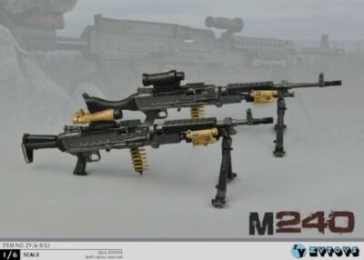 ZYTOYS 1/6 Scale M240 7.62 MM Machine Gun Weapon Model for 12