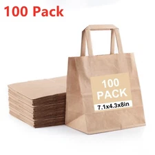 Any Size Brown Kraft Paper Bags with Handles Retail,Party,Shopping ,Favor Bags