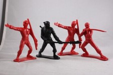 Greenbrier International Ninja Lot of 3 RED and 1 Black Army figure