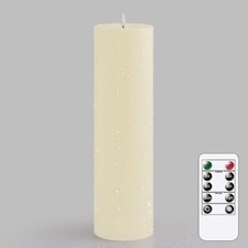 4" x14" Flameless Flickering Waterproof Candles with Remote, x14", Ivory