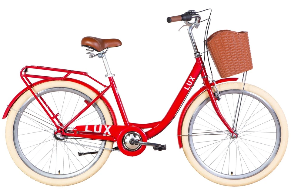 Bicicletta Trekking Città Donna 26 " Città Portapacchi Acciaio Rosso Rh 43 CM