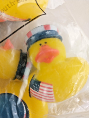 Oriental Trading Patriotic Rubber Duckies 12pc 2'' American Flag Duck Toys NEW
