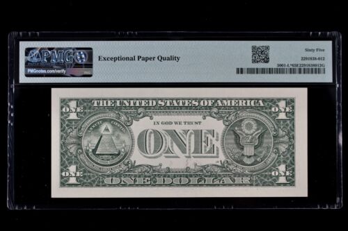 LOW 80K RUN 1, $1 2013 Star PMG 65 EPQ FRN L00032869* one dollar, San Francisco - Picture 2 of 4