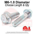 M6-1.0 Class 8.8 Hex Flange Screws Frame Bolts Zinc Clear (Pick Length & Qty)