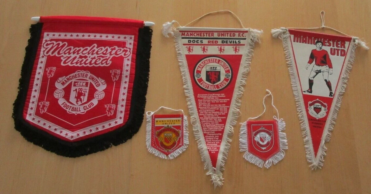 Fanion Vintage Manchester United – Banderin, Pennant Ou
