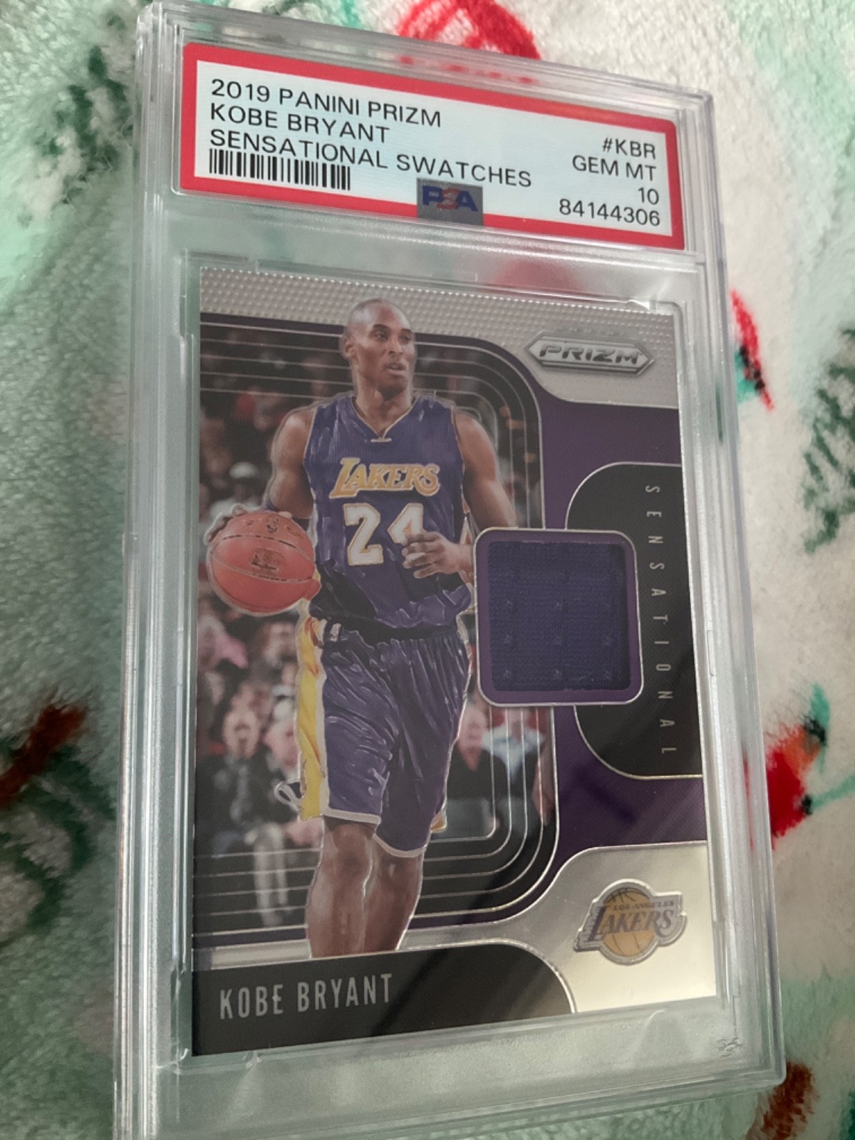 KOBE BRYANT 2019 Panini Prizm Sensational Swatches PSA 10 GEM MINT Game Worn