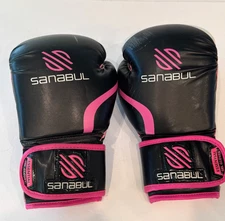 Sanabul Essential Gel Boxing Kickboxing Gloves 12 Oz Pink & Black Womens