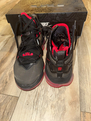 Nike LeBron 19 Bred Men's Mid Top Basketball Sneakers CZ0203-001 Black/Red