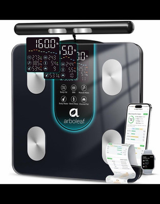 arboleaf Body Composition Scale, Digital Display Multi User BMI Body Fat Black