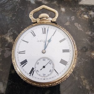 Vintage 1904 Elgin Pocket Watch 12s 17J Adjusted Grade 313 Fancy Case RUNS