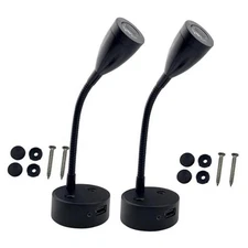 12V RV Reading Lights with USB Charging Port 3-Color Temperature, Stepless 