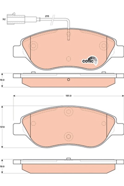 Bremsbelagsatz Scheibenbremse Cotec Trw GDB1855 FüR Delta Lancia Fiat Alfa Bravo-image