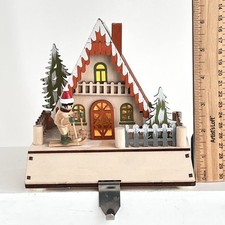 Balsam Hill Wood Alpine Cottage With Skier  S...