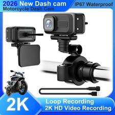 Bike Camera Recorder Motorcycle Dash Cam 2K HD 140 Wide Angle 64G Card 3 Bracket