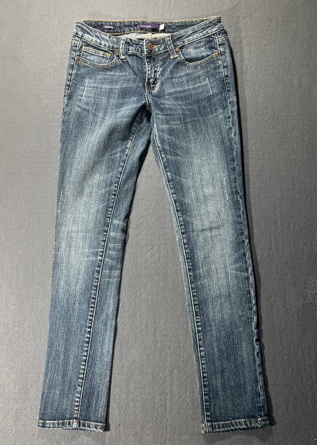 Vigoss Jeans Womens 3 (Fits 28x30) Blue Denim Skinny Low Rise Medium Wash Retro