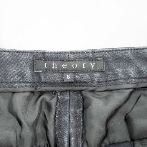 Theory Women's Black Mid Rise Stretch Slim Straight Trousers Denim Jeans Size 6 - Picture 3 of 4