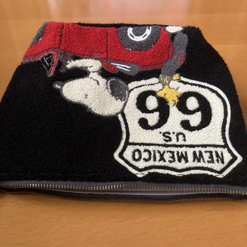Snoopy Sagara Embroidery Pouch Route66 - Picture 4 of 7