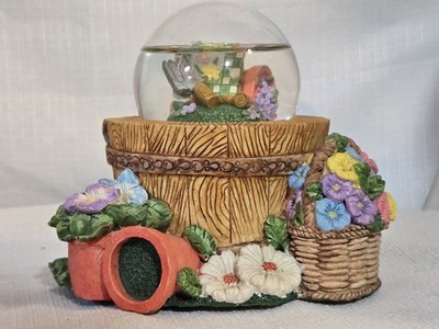 Vintage Garden Flower Snow Globe Plays My Favorite Things Music Box