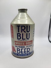 1940S TRU BLU WHITE SEAL IRTP CROWNTAINER CONE TOP BEER CAN