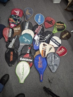 Tennis racket covers lot of 29, Head, Wilson, Prince, Spalding, Others